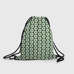 Рюкзак-мешок Белые ромашки на тёмно-зелёном, цвет: 3D-принт