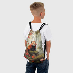 Рюкзак-мешок Красная панда в лесу, цвет: 3D-принт — фото 2
