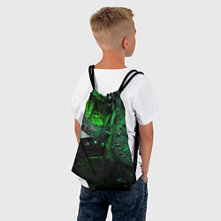 Рюкзак-мешок Объемные зеленые абстракции, цвет: 3D-принт — фото 2