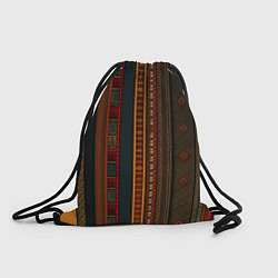 Рюкзак-мешок Этнический узор в вертикальную полоску, цвет: 3D-принт