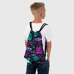 Рюкзак-мешок Jinx Arcane pattern neon, цвет: 3D-принт — фото 2