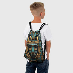 Рюкзак-мешок Орнамент с маской в египетском стиле, цвет: 3D-принт — фото 2