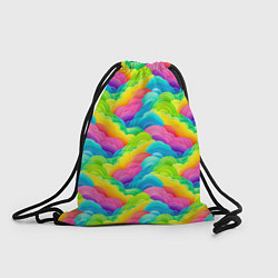 Рюкзак-мешок Разноцветные облака из бумаги паттерн, цвет: 3D-принт