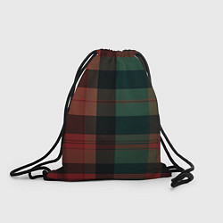 Рюкзак-мешок Зелёно-красная шотландская клетка, цвет: 3D-принт