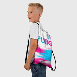 Рюкзак-мешок PUBG neon gradient style посередине, цвет: 3D-принт — фото 2