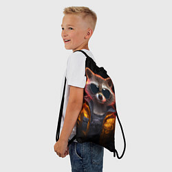 Рюкзак-мешок Енот - cyberpunk, цвет: 3D-принт — фото 2