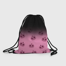 Рюкзак-мешок Черно-розовый градиент и хэллоуинские тыквы паттер, цвет: 3D-принт