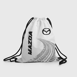 Рюкзак-мешок Mazda speed на светлом фоне со следами шин вертика, цвет: 3D-принт