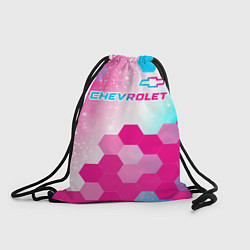 Рюкзак-мешок Chevrolet neon gradient style посередине, цвет: 3D-принт