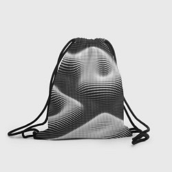 Рюкзак-мешок Чёрно белый точечный абстрактный фон, цвет: 3D-принт