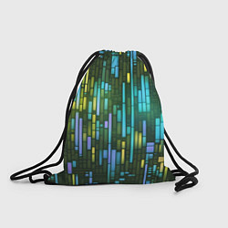 Рюкзак-мешок Неоновые полосы синие, цвет: 3D-принт