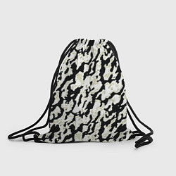 Рюкзак-мешок Размытый пятнистый чёрно-белый, цвет: 3D-принт