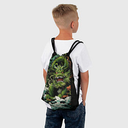 Рюкзак-мешок Зеленый дракон символ года, цвет: 3D-принт — фото 2