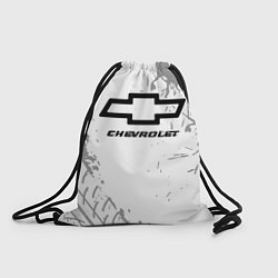 Рюкзак-мешок Chevrolet speed на светлом фоне со следами шин, цвет: 3D-принт