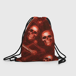 Рюкзак-мешок Красные черепа и кости, цвет: 3D-принт