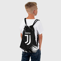 Рюкзак-мешок Juventus спорт краски черно белый, цвет: 3D-принт — фото 2