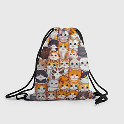 Рюкзак-мешок Очень много котиков, цвет: 3D-принт