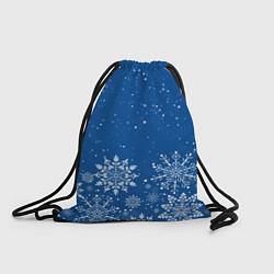 Мешок для обуви Текстура снежинок на синем фоне