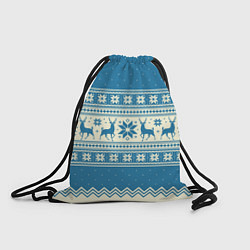 Рюкзак-мешок Sweater with deer on a blue background, цвет: 3D-принт