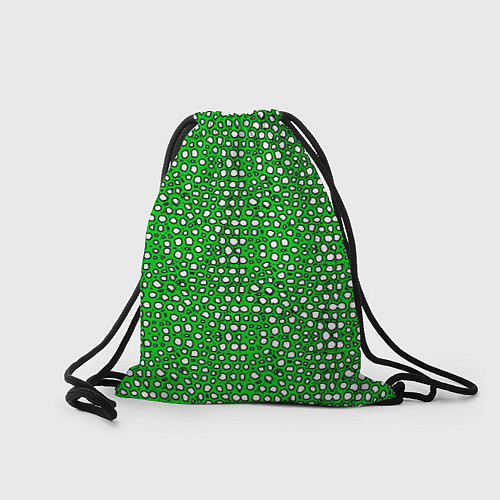 Мешок для обуви Белые пузырьки на зелёном фоне / 3D-принт – фото 2