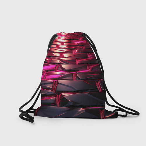 Мешок для обуви Неоновые фиолетовые и розовые камни / 3D-принт – фото 2