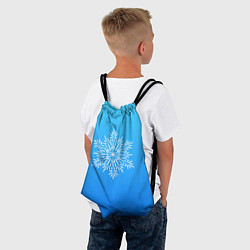 Рюкзак-мешок Крупная снежинка, цвет: 3D-принт — фото 2