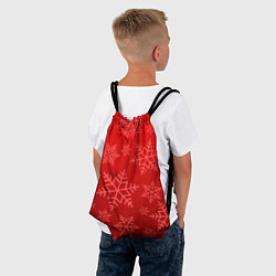 Рюкзак-мешок Красные снежинки, цвет: 3D-принт — фото 2