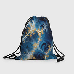 Рюкзак-мешок Глубокая синева и золотые узоры, цвет: 3D-принт