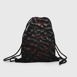 Рюкзак-мешок Трещины черные, цвет: 3D-принт