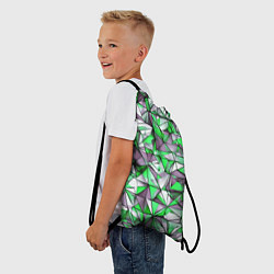 Рюкзак-мешок Маленькие зелёные треугольники, цвет: 3D-принт — фото 2