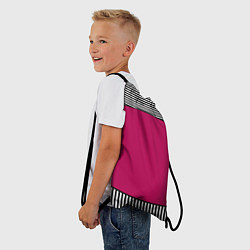 Рюкзак-мешок Узор из красного и черно-белых полос, цвет: 3D-принт — фото 2