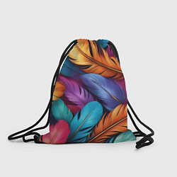 Рюкзак-мешок Перья паттерн - нейросеть, цвет: 3D-принт