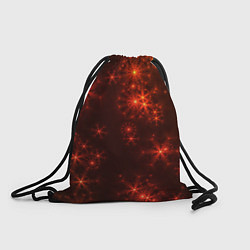 Рюкзак-мешок Абстрактные светящиеся красно оранжевые снежинки, цвет: 3D-принт