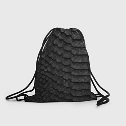 Рюкзак-мешок Черная кожа рептилии, цвет: 3D-принт