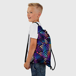 Рюкзак-мешок Разноцветные волны-чешуйки, цвет: 3D-принт — фото 2