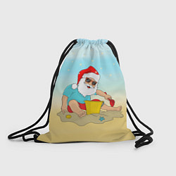 Рюкзак-мешок Дед Мороз на море, цвет: 3D-принт