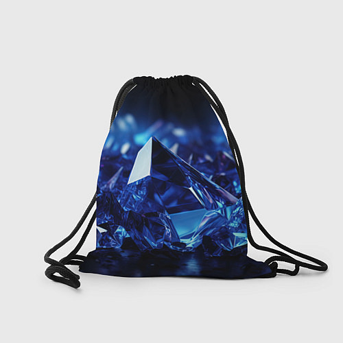 Мешок для обуви Синие прозрачные алмазы / 3D-принт – фото 2