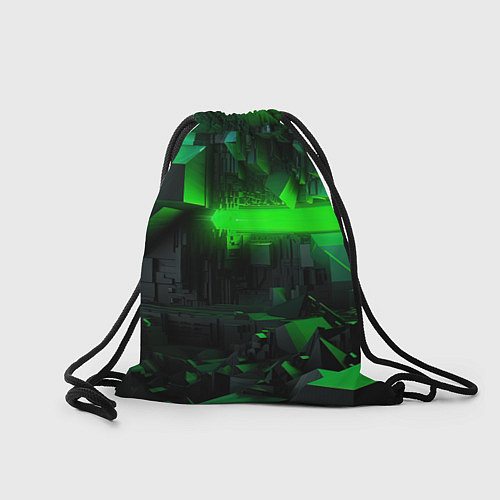 Мешок для обуви Симметрия зеленых теней / 3D-принт – фото 2