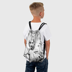 Рюкзак-мешок Лил Пип на сером фоне, цвет: 3D-принт — фото 2