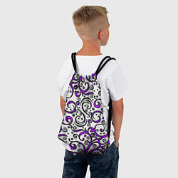 Рюкзак-мешок Фиолетовые кружевные узоры, цвет: 3D-принт — фото 2