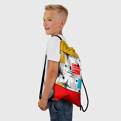 Рюкзак-мешок Узор красного горчичного цвета, цвет: 3D-принт — фото 2