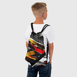 Рюкзак-мешок Металлические красные и белые полосы, цвет: 3D-принт — фото 2