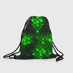Рюкзак-мешок Зелёный трескающийся камень, цвет: 3D-принт