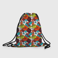 Рюкзак-мешок Цветочное разноцветье, цвет: 3D-принт