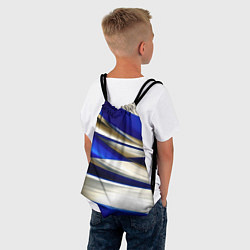 Рюкзак-мешок Blue white abstract, цвет: 3D-принт — фото 2