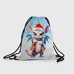 Рюкзак-мешок Забавный новогодний дракончик, цвет: 3D-принт