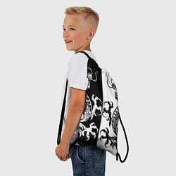 Рюкзак-мешок Черный и белый дракон, цвет: 3D-принт — фото 2