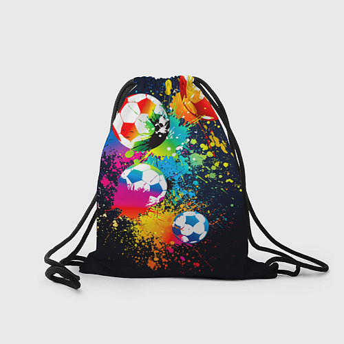 Мешок для обуви Разноцветные футбольные мячи / 3D-принт – фото 2