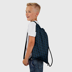Рюкзак-мешок Узоры чёрно-синий паттерн, цвет: 3D-принт — фото 2