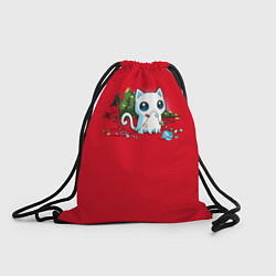 Рюкзак-мешок Озорной новогодний котик, цвет: 3D-принт